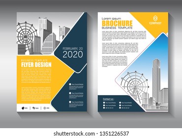 Brochure design, cover modern layout, annual report, poster, flyer in A4 with colorful triangles, geometric shapes for tech, science, market with light background