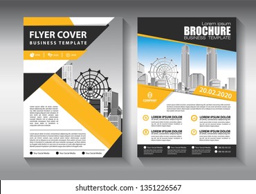 Brochure design, cover modern layout, annual report, poster, flyer in A4 with colorful triangles, geometric shapes for tech, science, market with light background