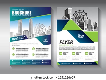 Brochure design, cover modern layout, annual report, poster, flyer in A4 with colorful triangles, geometric shapes for tech, science, market with light background