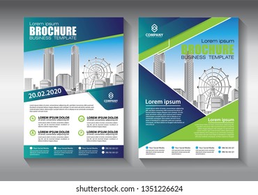 Brochure design, cover modern layout, annual report, poster, flyer in A4 with colorful triangles, geometric shapes for tech, science, market with light background