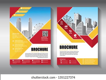 Brochure design, cover modern layout, annual report, poster, flyer in A4 with colorful triangles, geometric shapes for tech, science, market with light background