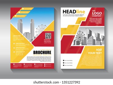 Brochure design, cover modern layout, annual report, poster, flyer in A4 with colorful triangles, geometric shapes for tech, science, market with light background