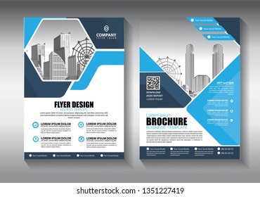Brochure design, cover modern layout, annual report, poster, flyer in A4 with colorful triangles, geometric shapes for tech, science, market with light background