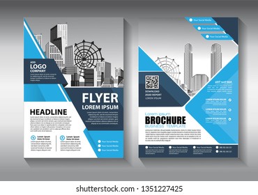 Brochure design, cover modern layout, annual report, poster, flyer in A4 with colorful triangles, geometric shapes for tech, science, market with light background