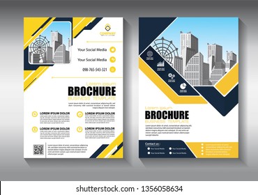 Brochure design, cover modern layout, annual report, poster, flyer in A4 with colorful triangles, geometric shapes for tech, science, market with light background