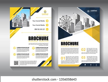 Brochure design, cover modern layout, annual report, poster, flyer in A4 with colorful triangles, geometric shapes for tech, science, market with light background