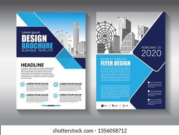 Brochure design, cover modern layout, annual report, poster, flyer in A4 with colorful triangles, geometric shapes for tech, science, market with light background
