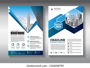 Brochure design, cover modern layout, annual report, poster, flyer in A4 with colorful triangles, geometric shapes for tech, science, market with light background