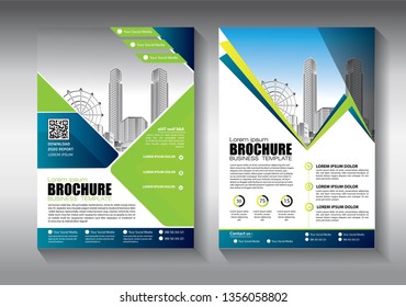 Brochure design, cover modern layout, annual report, poster, flyer in A4 with colorful triangles, geometric shapes for tech, science, market with light background