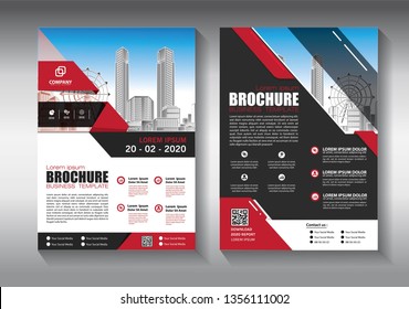 Brochure design, cover modern layout, annual report, poster, flyer in A4 with colorful triangles, geometric shapes for tech, science, market with light background