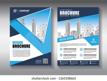Brochure design, cover modern layout, annual report, poster, flyer in A4 with colorful triangles, geometric shapes for tech, science, market with light background