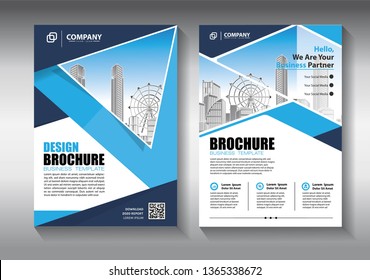 Brochure design, cover modern layout, annual report, poster, flyer in A4 with colorful triangles, geometric shapes for tech, science, market with light background