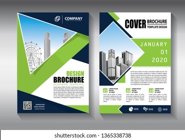 Brochure design, cover modern layout, annual report, poster, flyer in A4 with colorful triangles, geometric shapes for tech, science, market with light background
