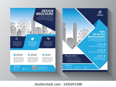 Brochure design, cover modern layout, annual report, poster, flyer in A4 with colorful triangles, geometric shapes for tech, science, market with light background