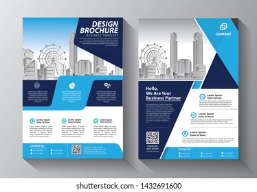 Brochure design, cover modern layout, annual report, poster, flyer in A4 with colorful triangles, geometric shapes for tech, science, market with light background