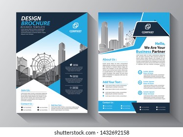 Brochure design, cover modern layout, annual report, poster, flyer in A4 with colorful triangles, geometric shapes for tech, science, market with light background