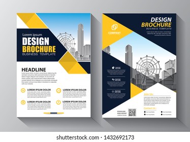 Brochure design, cover modern layout, annual report, poster, flyer in A4 with colorful triangles, geometric shapes for tech, science, market with light background