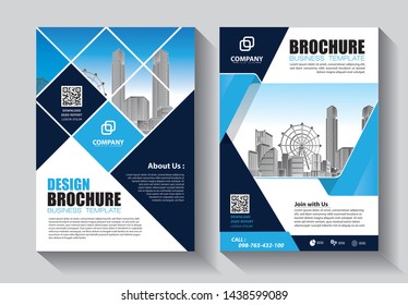 Brochure design, cover modern layout, annual report, poster, flyer in A4 with colorful triangles, geometric shapes for tech, science, market with light background