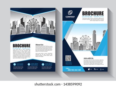 Brochure design, cover modern layout, annual report, poster, flyer in A4 with colorful triangles, geometric shapes for tech, science, market with light background