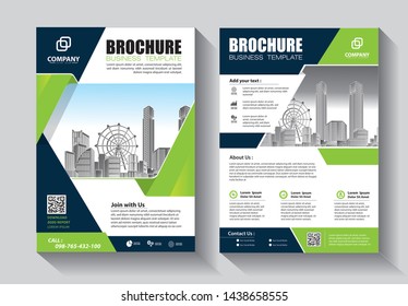 Brochure design, cover modern layout, annual report, poster, flyer in A4 with colorful triangles, geometric shapes for tech, science, market with light background