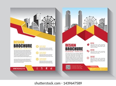 Brochure design, cover modern layout, annual report, poster, flyer in A4 with colorful triangles, geometric shapes for tech, science, market with light background