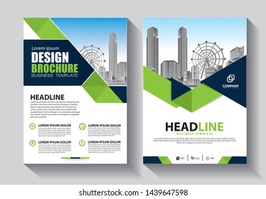 Brochure design, cover modern layout, annual report, poster, flyer in A4 with colorful triangles, geometric shapes for tech, science, market with light background