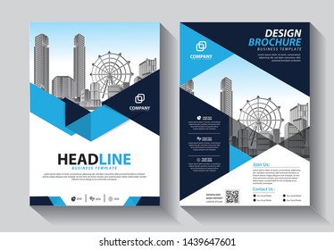 Brochure design, cover modern layout, annual report, poster, flyer in A4 with colorful triangles, geometric shapes for tech, science, market with light background