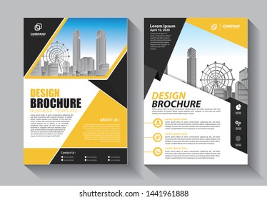 Brochure design, cover modern layout, annual report, poster, flyer in A4 with colorful triangles, geometric shapes for tech, science, market with light background