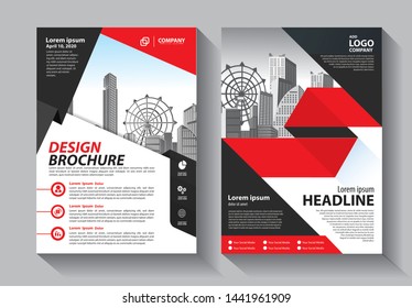 Brochure design, cover modern layout, annual report, poster, flyer in A4 with colorful triangles, geometric shapes for tech, science, market with light background