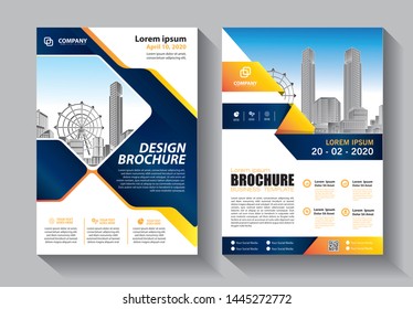 Brochure design, cover modern layout, annual report, poster, flyer in A4 with colorful triangles, geometric shapes for tech, science, market with light background