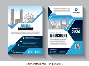 Brochure design, cover modern layout, annual report, poster, flyer in A4 with colorful triangles, geometric shapes for tech, science, market with light background