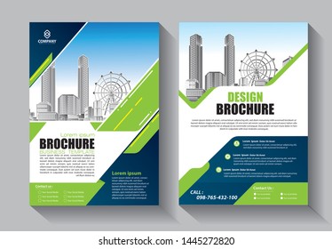 Brochure design, cover modern layout, annual report, poster, flyer in A4 with colorful triangles, geometric shapes for tech, science, market with light background