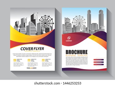 Brochure design, cover modern layout, annual report, poster, flyer in A4 with colorful triangles, geometric shapes for tech, science, market with light background