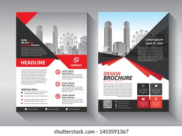Brochure design, cover modern layout, annual report, poster, flyer in A4 with colorful triangles, geometric shapes for tech, science, market with light background