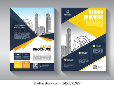 Brochure design, cover modern layout, annual report, poster, flyer in A4 with colorful triangles, geometric shapes for tech, science, market with light background
