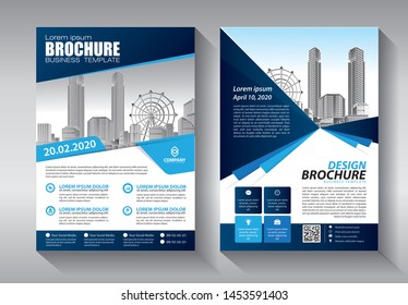 Brochure design, cover modern layout, annual report, poster, flyer in A4 with colorful triangles, geometric shapes for tech, science, market with light background