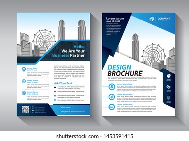 Brochure design, cover modern layout, annual report, poster, flyer in A4 with colorful triangles, geometric shapes for tech, science, market with light background