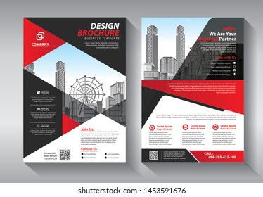 Brochure design, cover modern layout, annual report, poster, flyer in A4 with colorful triangles, geometric shapes for tech, science, market with light background