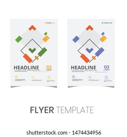 Brochure design, cover modern layout, annual report, poster, flyer in A4 with simple color, geometric shapes for tech, science, market with clear background