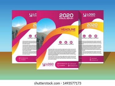 Brochure design, cover modern layout, annual report, poster, flyer in A4 with colorful, geometric shapes 