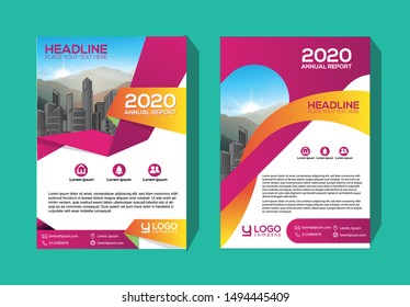 Brochure design, cover modern layout, annual report, poster, flyer in A4 with colorful, geometric shapes 