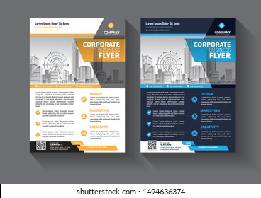 Brochure design, cover modern layout, annual report, poster, flyer in A4 with colorful triangles, geometric shapes for tech, science, market with light background
