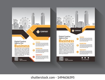 Brochure design, cover modern layout, annual report, poster, flyer in A4 with colorful triangles, geometric shapes for tech, science, market with light background
