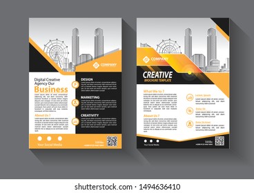Brochure design, cover modern layout, annual report, poster, flyer in A4 with colorful triangles, geometric shapes for tech, science, market with light background