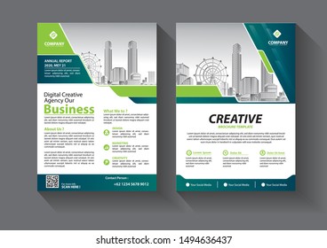 Brochure design, cover modern layout, annual report, poster, flyer in A4 with colorful triangles, geometric shapes for tech, science, market with light background