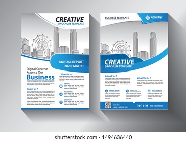 Brochure design, cover modern layout, annual report, poster, flyer in A4 with colorful triangles, geometric shapes for tech, science, market with light background