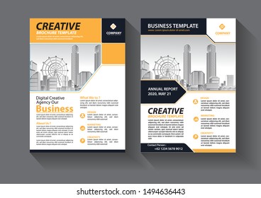 Brochure design, cover modern layout, annual report, poster, flyer in A4 with colorful triangles, geometric shapes for tech, science, market with light background