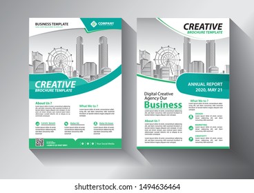 Brochure design, cover modern layout, annual report, poster, flyer in A4 with colorful triangles, geometric shapes for tech, science, market with light background