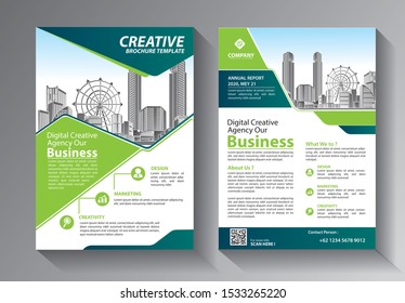 Brochure design, cover modern layout, annual report, poster, flyer in A4 with colorful triangles, geometric shapes for tech, science, market with light background