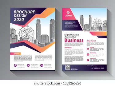 Brochure design, cover modern layout, annual report, poster, flyer in A4 with colorful triangles, geometric shapes for tech, science, market with light background